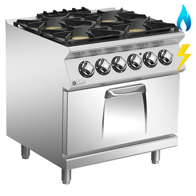 Газов котлон с четири горелки и електрическа фурна Mareno NC7FE8G24 Газов котлон с четири горелки и електрическа фурна Mareno NC7FE8G24